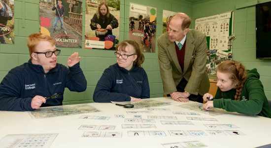 HRH The Duke of Edinburgh visits Derwen College, Gobowen, Shropshire. Specialist College for young people (16-25) with special educational needs and disabilities