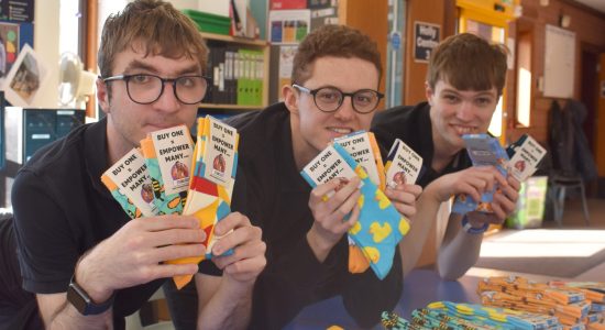 Students with socks